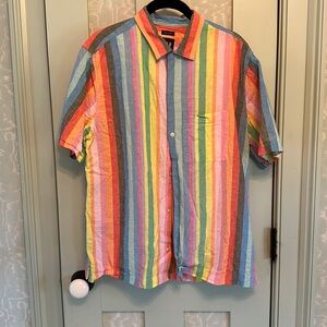 Gap rainbow striped linen shirt
